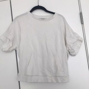 all saints white short sleeve sweatshirt top